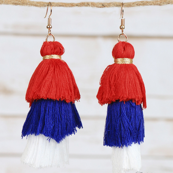 Jewelry - America The Beautiful Tassel Earrings Jewelry - America The Beautiful Tassel Earrings